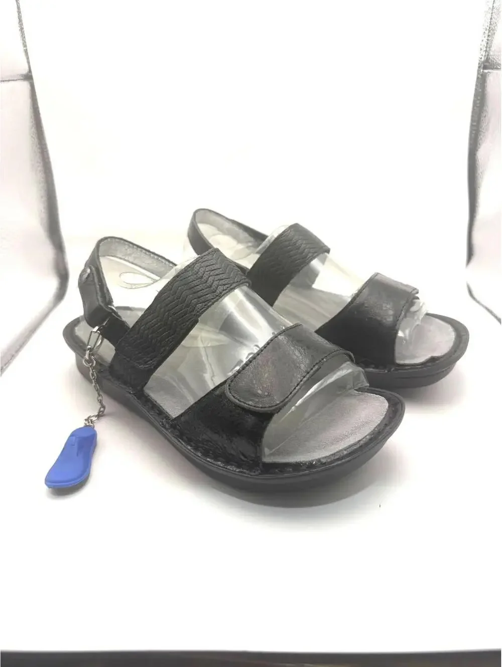 Alegria Black Leather Women's Sandals with Adjustable Straps Size 5 Eu 35